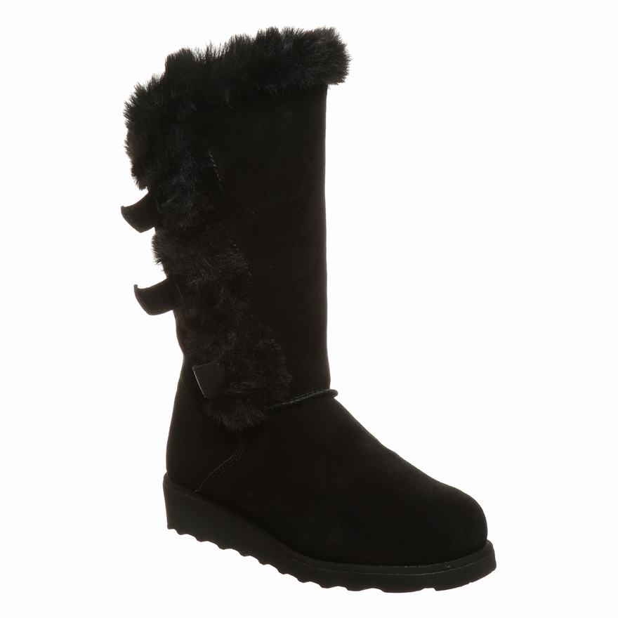 Bearpaw Genevieve Short Boots UK - Women's Boots Black ||NOVUPQ-967||